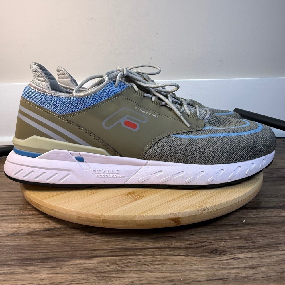 FitVille Marca Stride Core Mens 15 Wide Green Grey Blue ReboundCore Walking Shoe